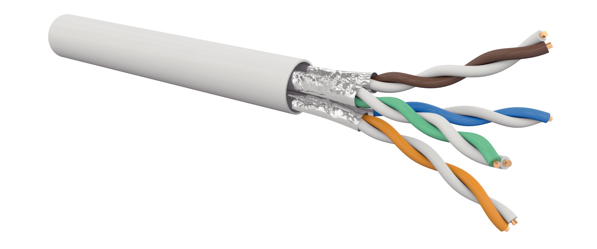 CABLE CAT6A 4P U/FTP LSZH, Dca, WHITE T1000M