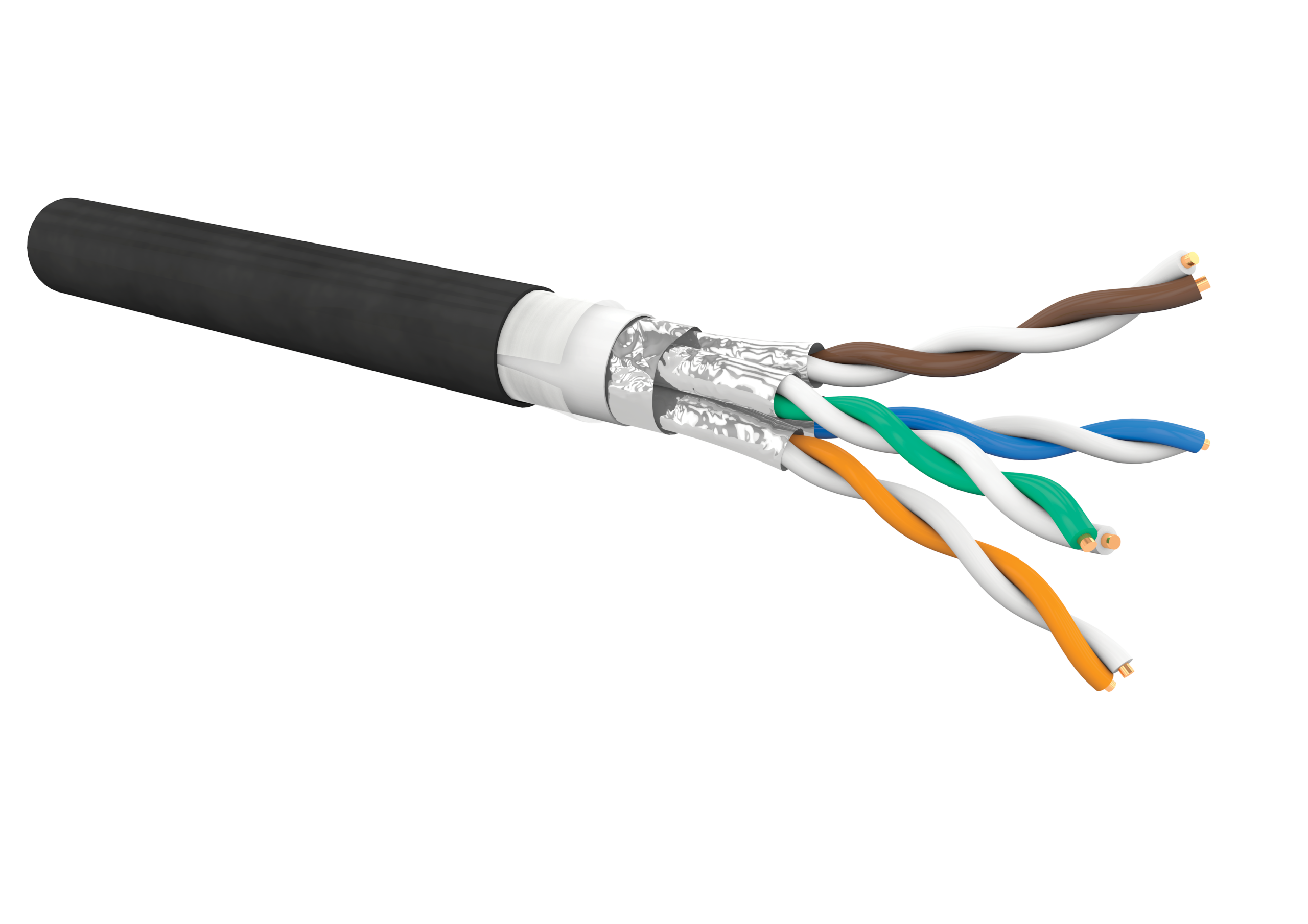CAT6A F/FTP AWG23 4P LSZH-FR Cca/PE with water block tape, 305m drum