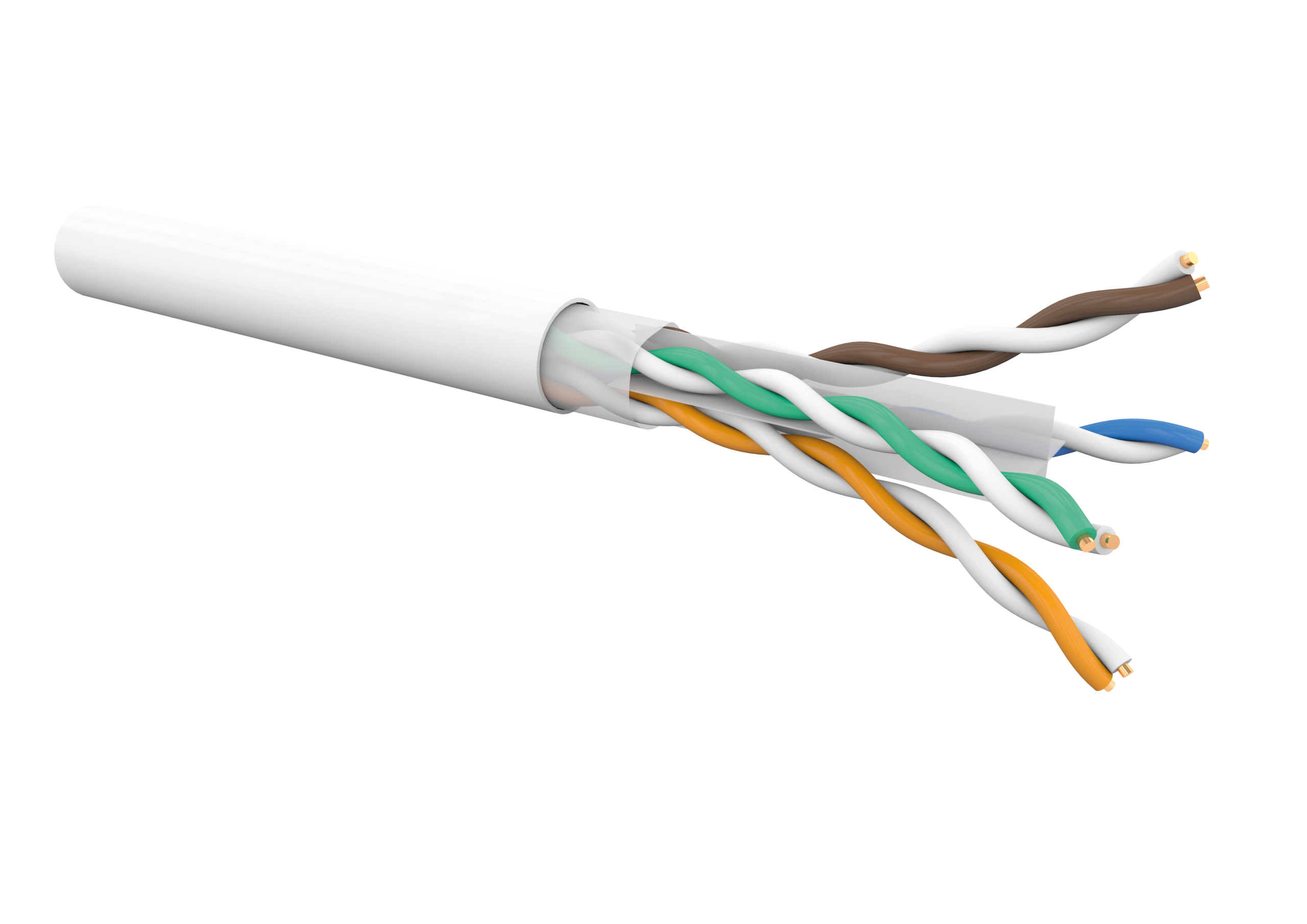 CAT6A 4P U/UTP SLIM CCA 23 AWG WHITE 305M RIB