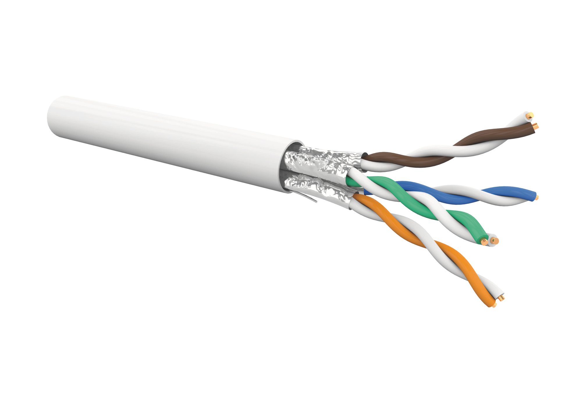 CAT6A 4 pairs AWG23 U/FTP LSOH Dca cable, White (305m Reelex II)