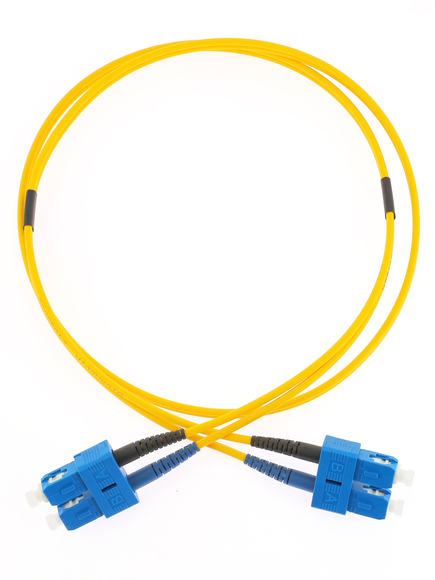 SC/SC OS2 9/125 µm duplex 20 m patchcord, LSZH Ø2,8 mm jacket, yellow colour