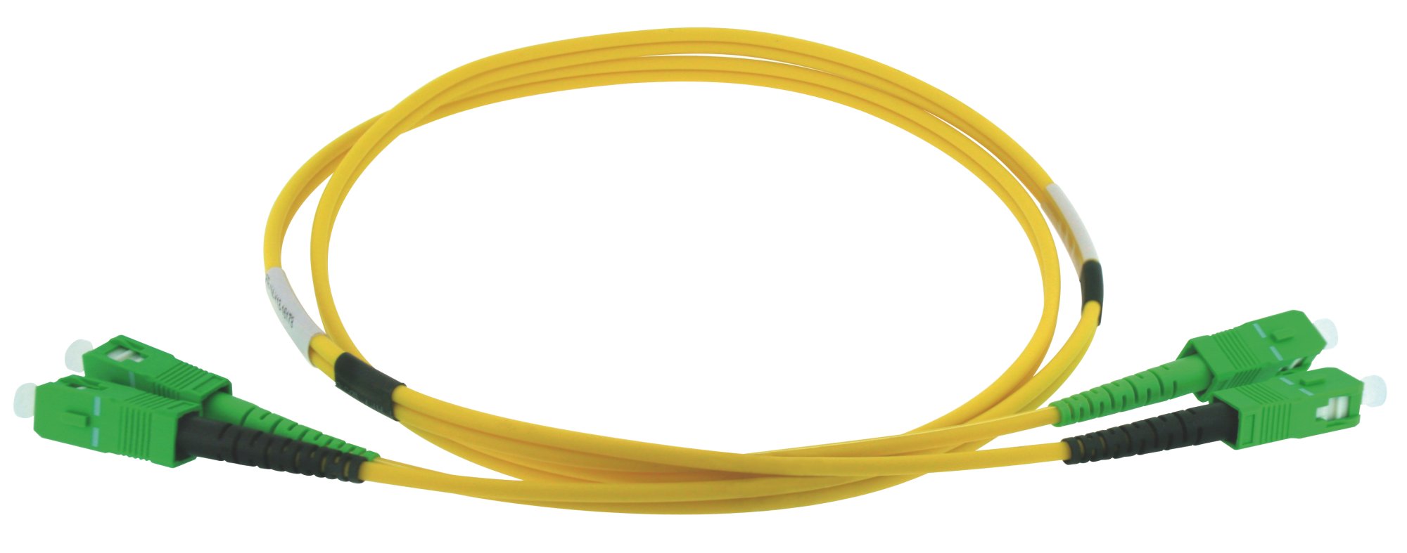 SCAPC/SCAPC OS2 9/125µm duplex 1 m patchcord, LSZH Ø2,8 mm jacket, yellow colour