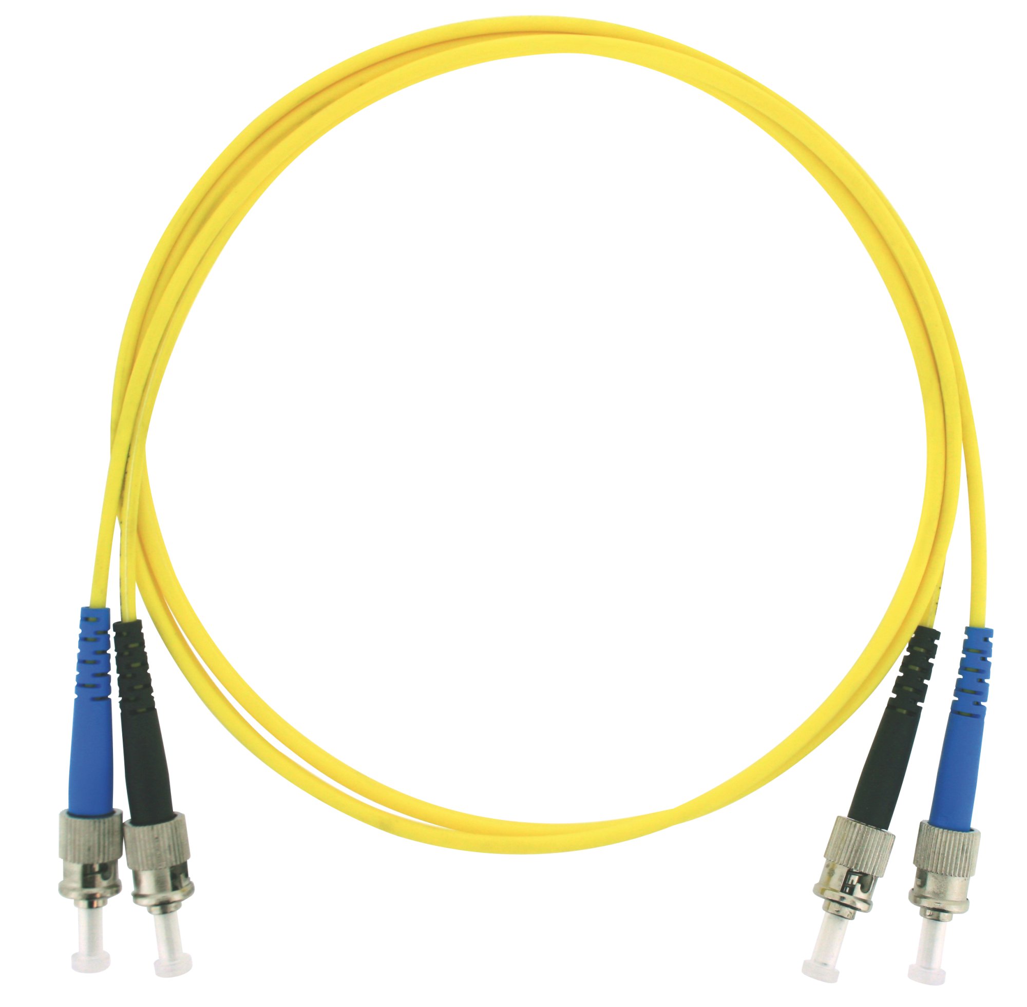 ST/ST OS2 9/125 µm duplex 1 m patchcord, LSZH Ø2,8 mm jacket, yellow colour