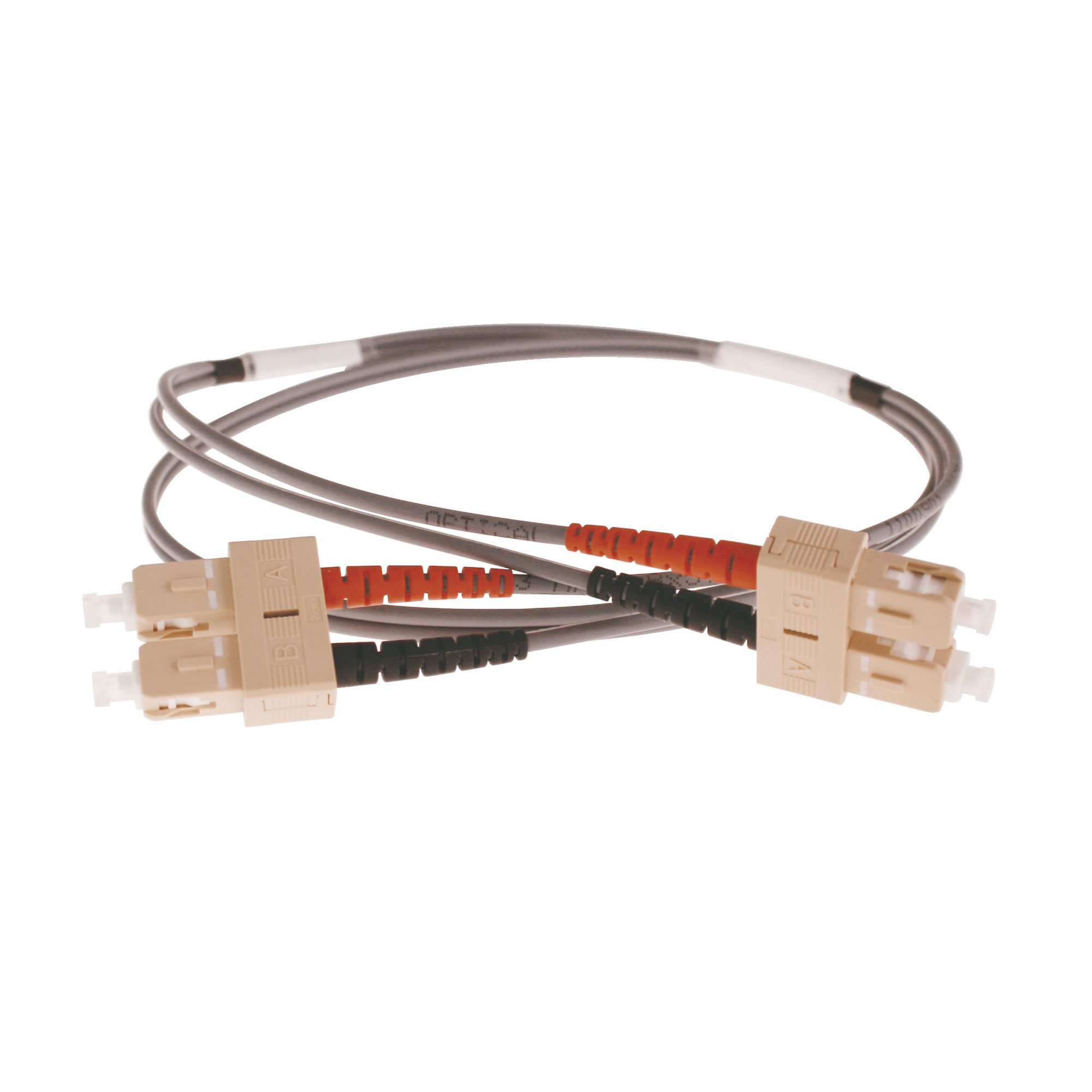 ST/SC OM3 50/125 µm duplex 3 m patchcord, LSZH Ø3 mm jacket, aqua colour