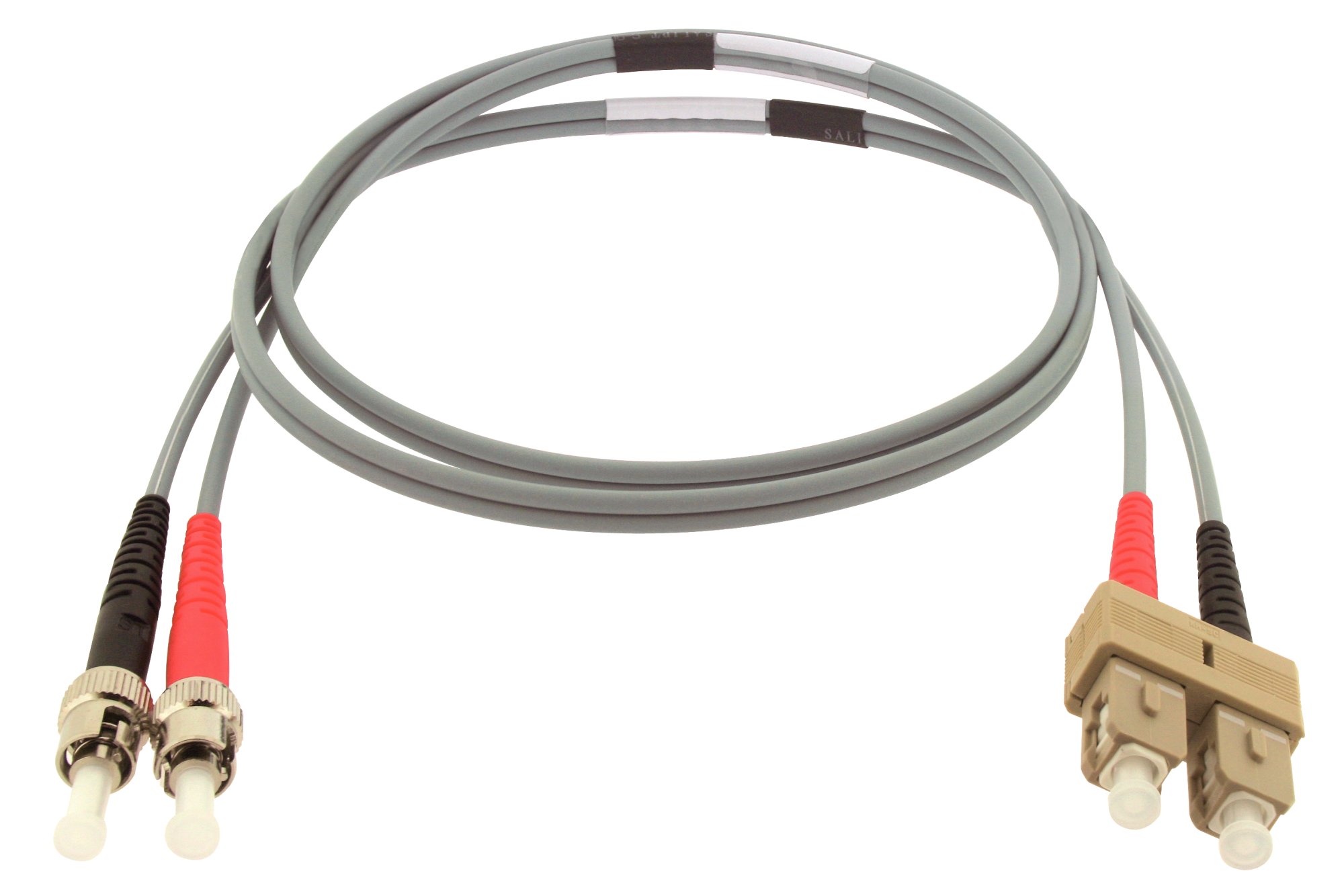 ST/SC OM3 50/125 µm duplex 7 m patchcord, LSZH Ø3 mm jacket, aqua colour