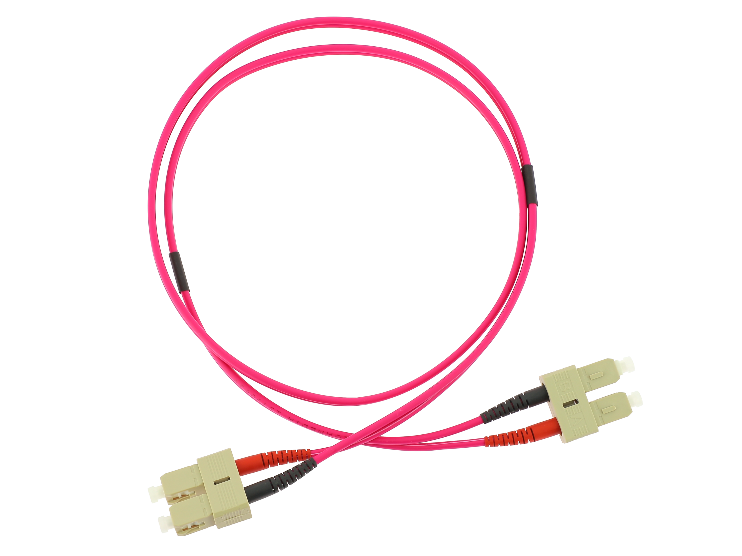 SC/SC OM4 50/125 µm duplex 7 m patchcord, LSZH Ø3 mm jacket, erika violet colour
