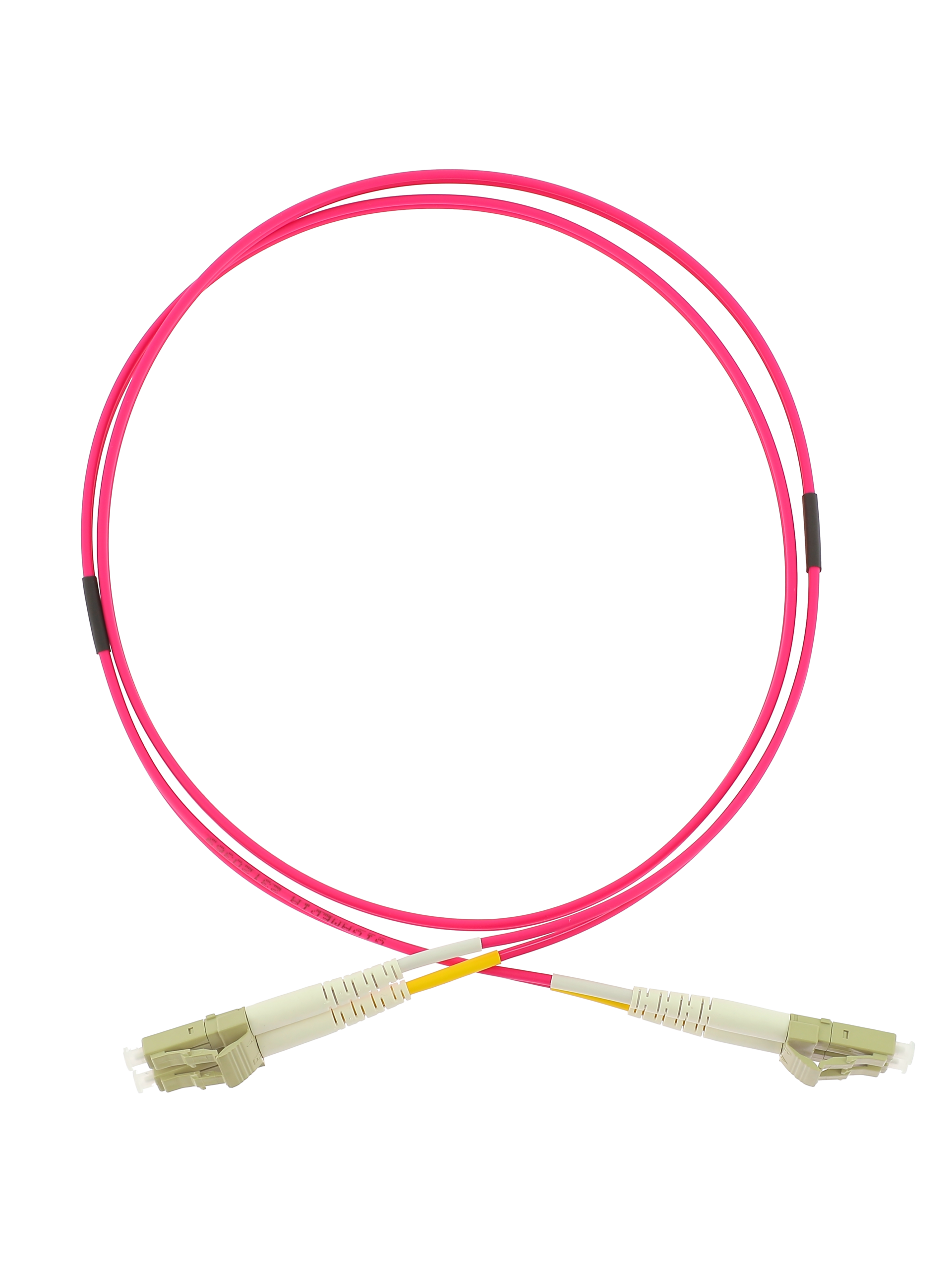 LC/LC OM4 50/125µm duplex 3 m patchcord, LSZH Ø1,8mm jacket, erika violet colour