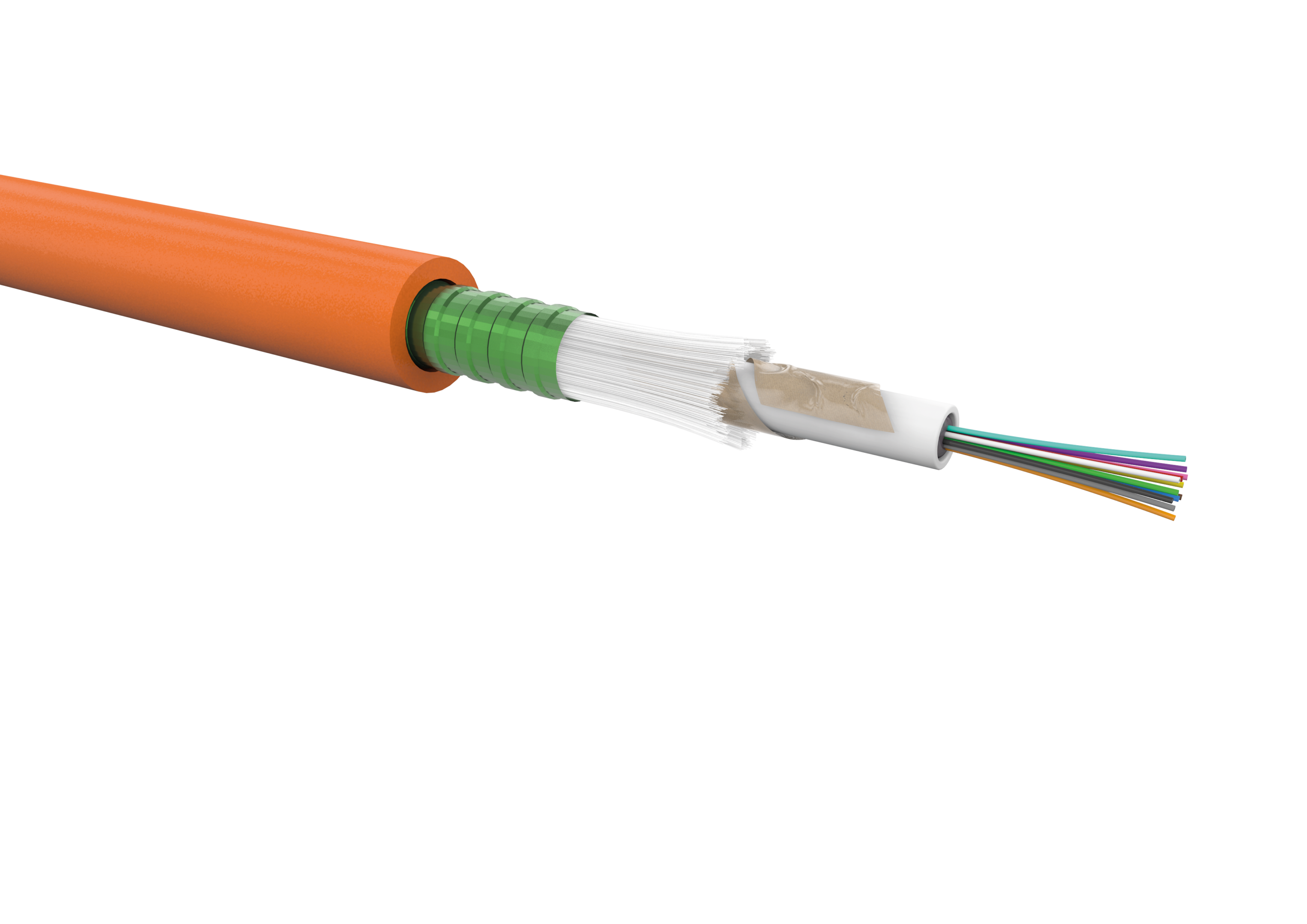 12 FO OM4 indoor/outdoor loose tube cable 180min fire resistant, LSZH jacket