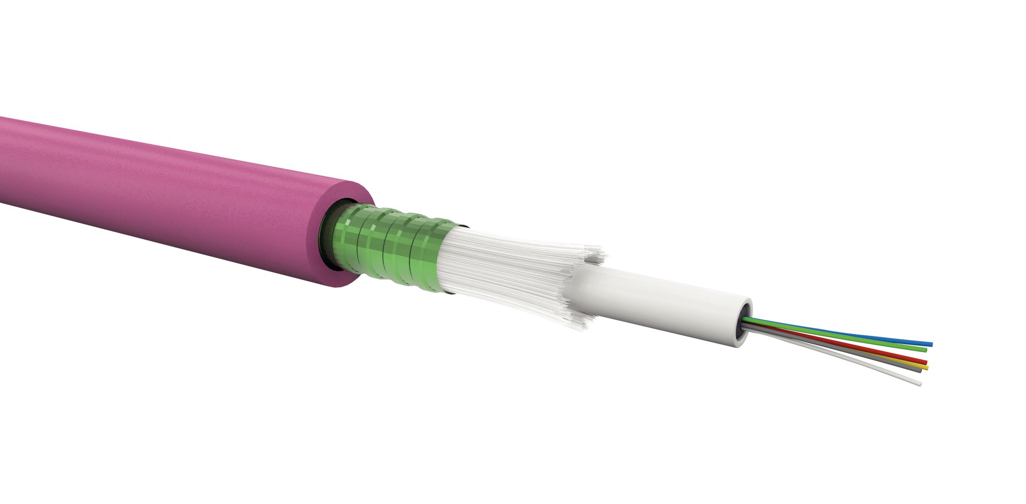 12F OM4 indoor/outdoor loose tube cable + CST with glass yarns, LSZH B2ca jacket