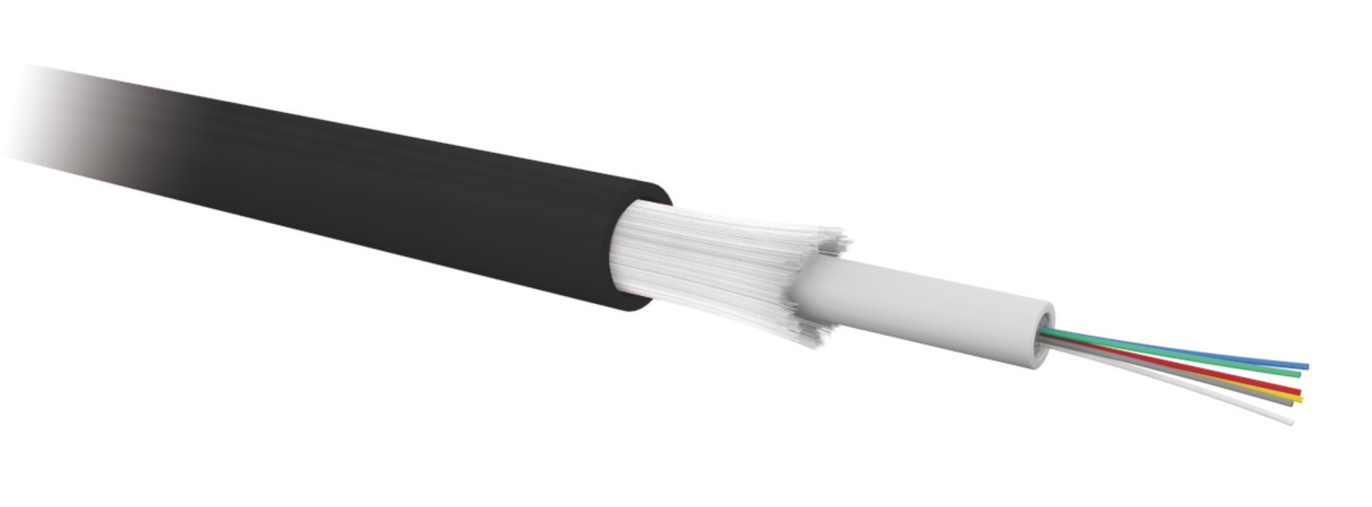 24FO OM3 outdoor loose tube cable with glass yarns protection, HDPE outer jacket
