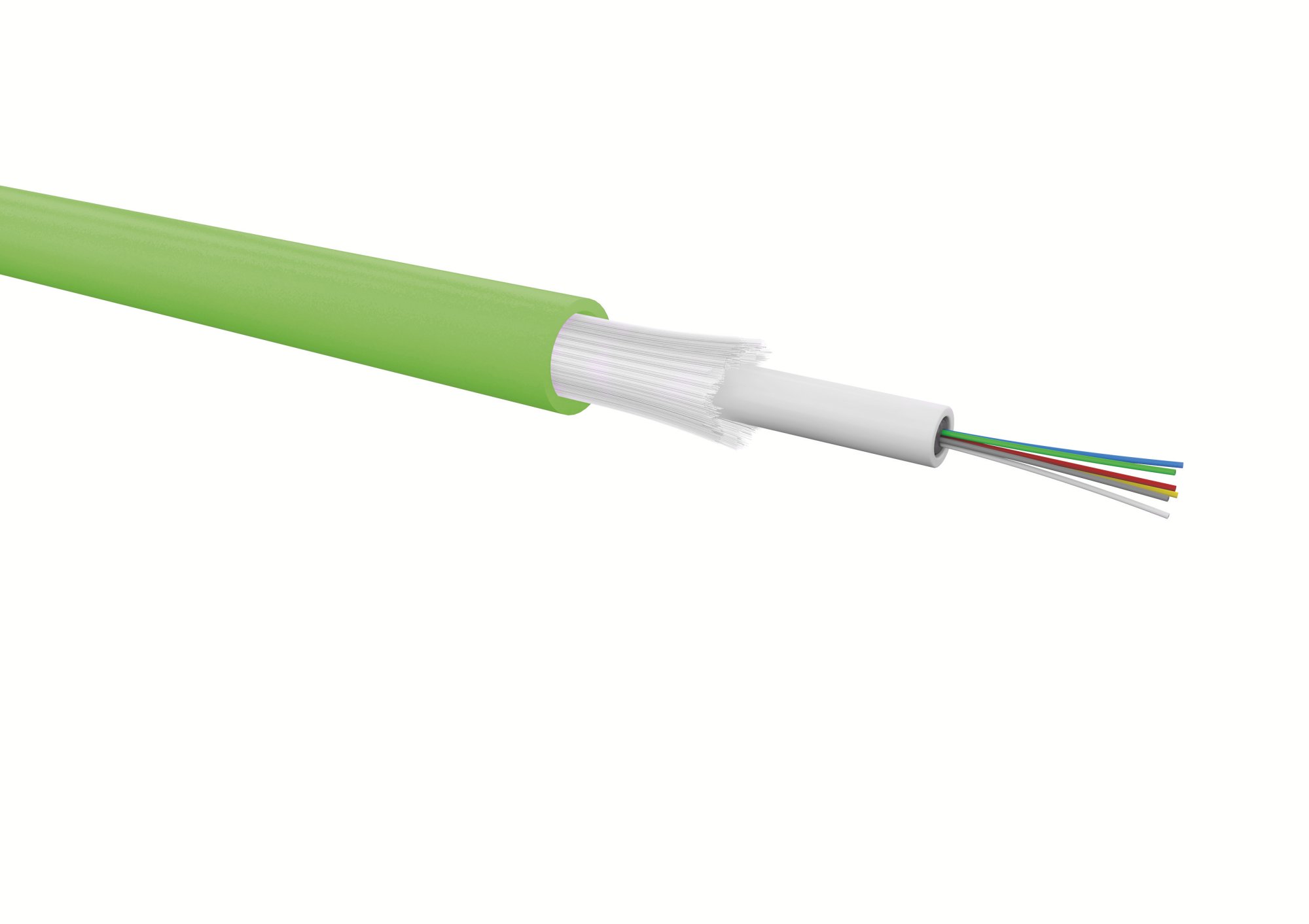 24FO OM5 indoor/outdoor loose tube cable with glass yarns, LSZH Dca outer jacket