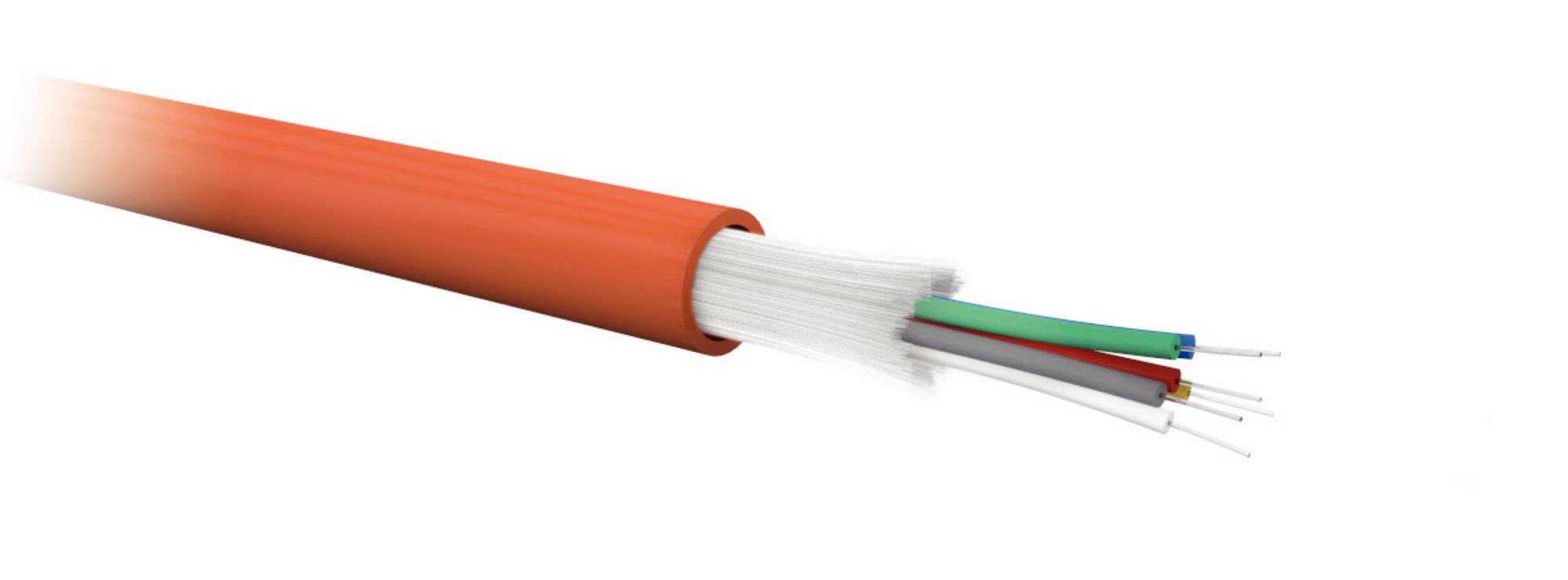 24F OM1 indoor/outdoor tight buffer cable with glass yarns LSZH Dca outer jacket