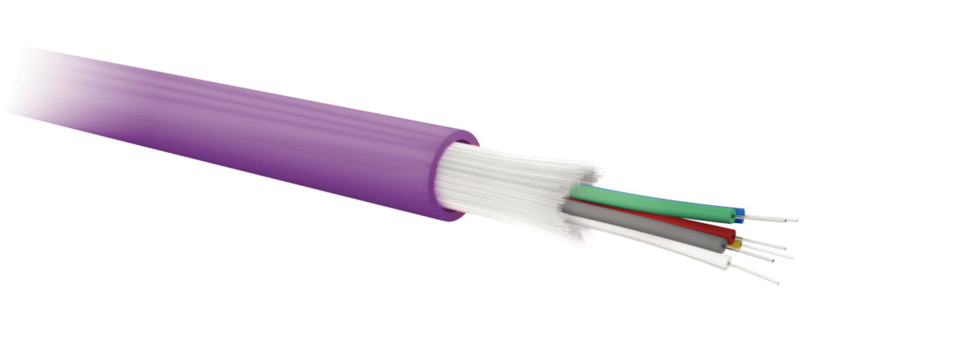 4FO OM4 indoor/outdoor tight buffer cable with glass yarns LSZH Dca outer jacket