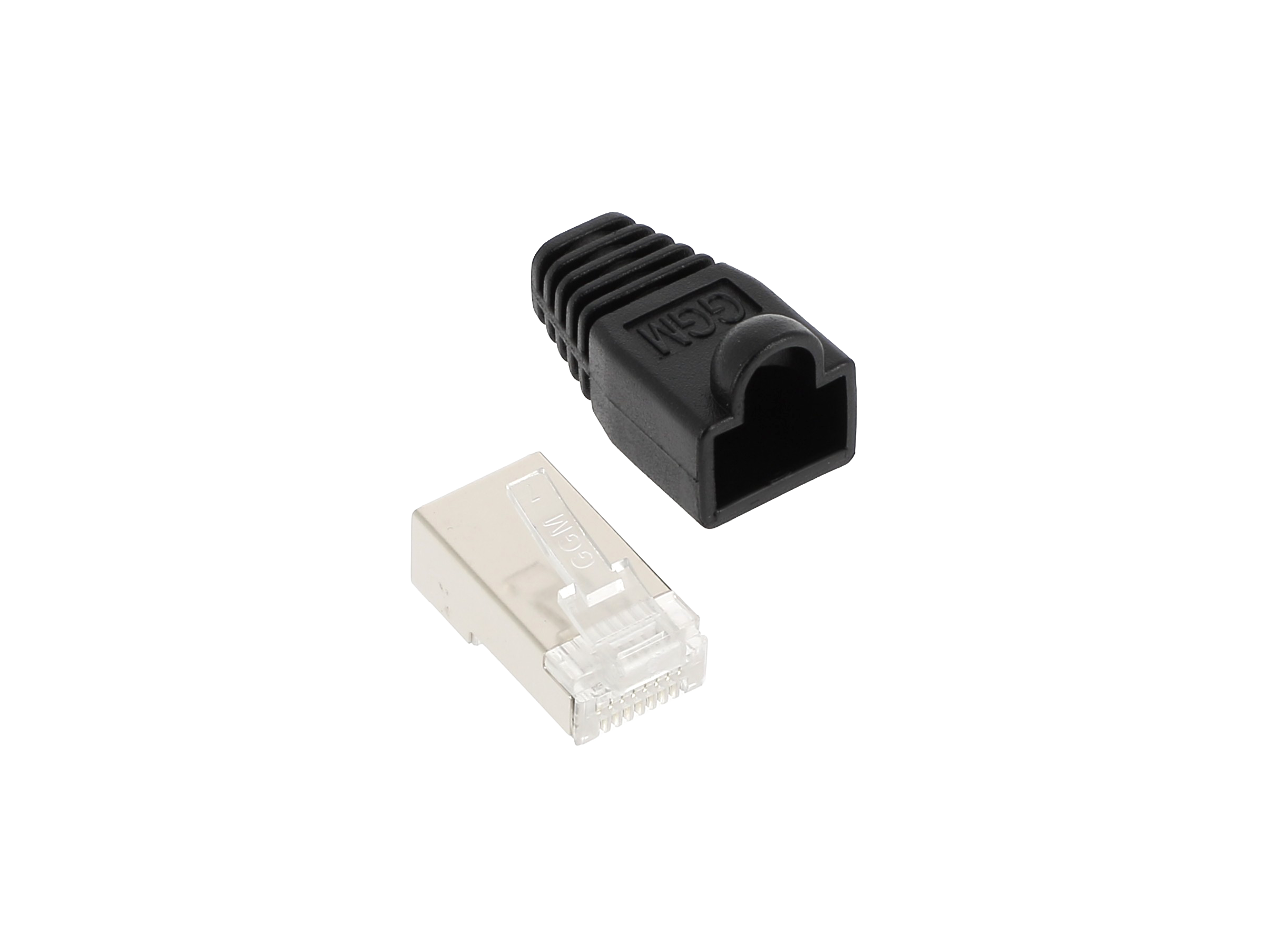 PACK 10PLUGS 1GBIT RJ45+SLEEVES BLACK FOR MSBINTEX
